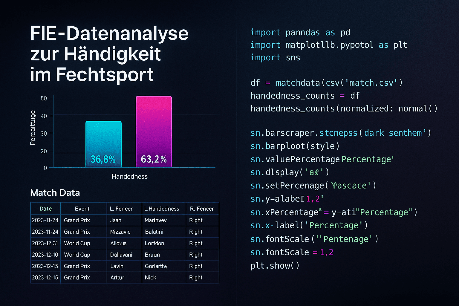 FIE-Datenanalyse zur Händigkeit im Fechtsport